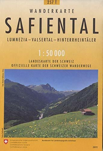 Bundesamt für Landestopografie swisstopo 257T Safiental Wanderkarte: Val Lumnezia - Valser Tal - Hinterrheintäler (Wanderkarten 1:50 000)