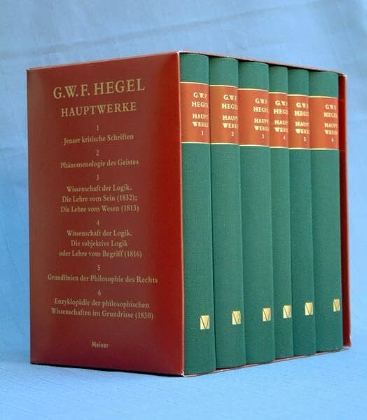 Hegel, Georg W F Hegel, Hauptwerke in 6 Bänden (im Schuber), Leinen, Fadenheftung. Grundlinien der Philosophie des Rechts. Enzyklopädie der Philosophischen Wissenschaften im Grundrisse (1830).