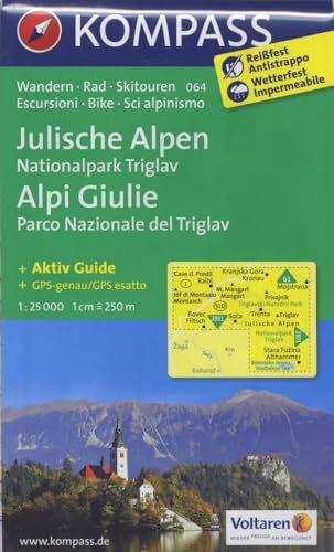 KOMPASS-Karten GmbH KOMPASS Wanderkarte Julische Alpen - Alpi Giulie: Wanderkarte mit Aktiv Guide, alpinen Skirouten, Loipen und Radrouten. GPS-genau. 1:25000 (KOMPASS-Wanderkarten, Band 64)
