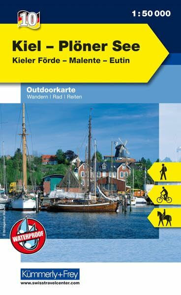 Hallwag Kümmerly+Frey AG Kiel - Plöner See Nr. 10 Outdoorkarte Deutschland 1:50 000: Kieler Förde, Malente, Eutin, water resistant (Kümmerly+Frey Wanderkarte 1:60.000, Band 10)