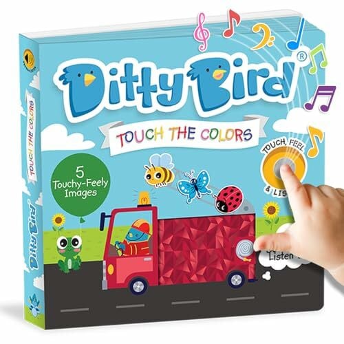 Mema, Publishing Ditty Bird | Touch the Colors | Interactive Sensory Sound book for babies 6 - 18 months | Montessori inspired | Touch and Feel books with textures