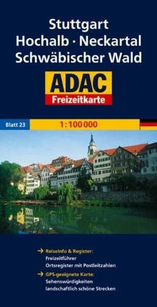ADAC FreizeitKarte, Bl.23, Stuttgart, Hochalb, Neckartal, Schwäbischer Wald: Reiseinfo & Register: Freizeitführer, Ortsregister mit Postleitzahlen. ... schöne Strecken (ADAC Freizeitkarten)