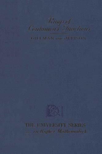 Gillman, L. Rings of Continuous Functions (The university series in higher mathematics, Band 43)