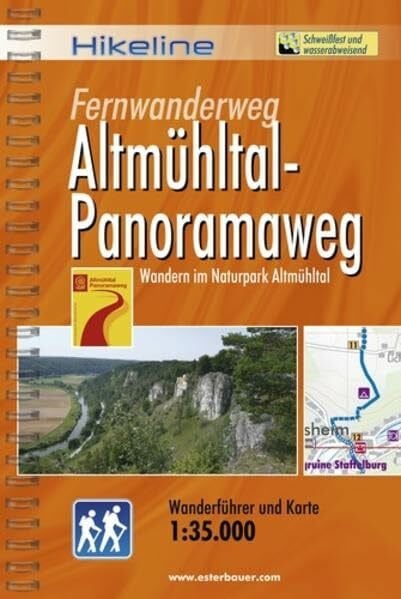 Esterbauer Hikeline Fernwanderweg Altmühltal-Panoramaweg 210 km: Wandern im Naturpark Altmühltal. Wanderführer und Karte 1 : 35 000, wetterfest