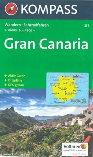 KOMPASS-Karten GmbH Kompass Karten, Gran Canaria: Wanderkarte mit Aktiv Guide, Ortsplänen und Radwegen. GPS genau. 1:50000 (KOMPASS Wanderkarte, Band 237)