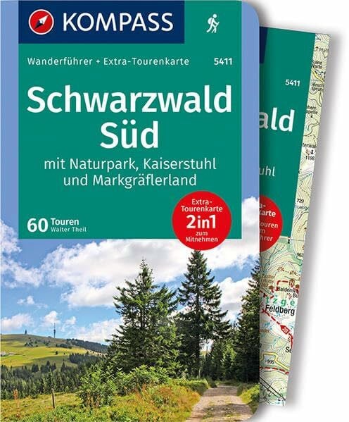 Theil, Walter KOMPASS Wanderführer Schwarzwald Süd mit Naturpark, Kaiserstuhl und Markgräflerland: Wanderführer mit Extra-Tourenkarte 1:75.000, 60 Touren, GPX-Daten zum Download.