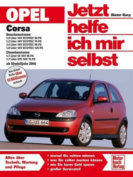 Korp, Dieter Opel Corsa C Benzin-und Dieselmotoren ab Modelljahr 2000: Benzinmotoren: 1,0 Liter 12V, ECOTEC 58 PS; 1,2 Liter 16V, ECOTEC 75 PS; 1,4 Liter 16V, ... DTI 16V 75 PS (Jetzt helfe ich mir selbst)