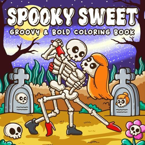 Meow, Boo Spooky Sweet: Coloring Book for Adults Featuring Adorable Creepy Couples and Cozy Moments, Groovy and Bold Designs for Relaxation and Stress Relief