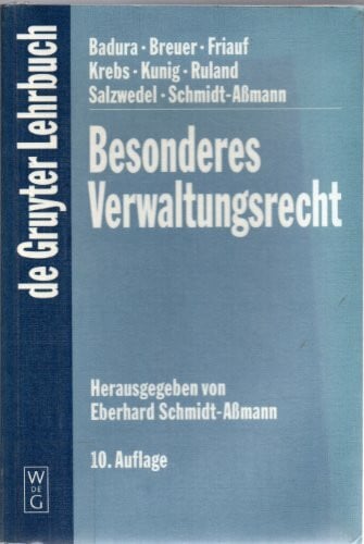 Peter Badura Besonderes Verwaltungsrecht (de Gruyter Lehrbuch)