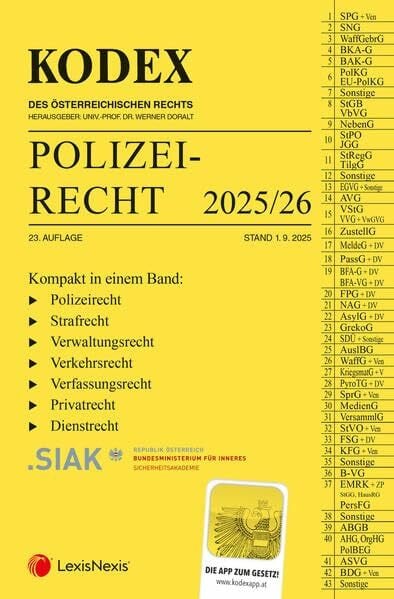 Doralt, Univ.-Prof. Dr. Werner KODEX Polizeirecht 2025/26 - inkl. App
