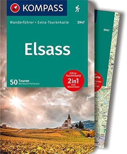 Pollmann, Bernhard KOMPASS Wanderführer Elsass, 50 Touren: mit Extra-Tourenkarte, GPX-Daten zum Download
