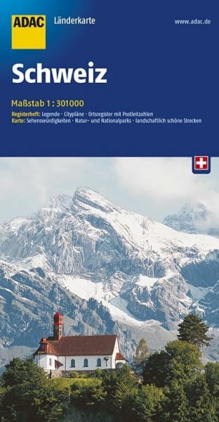 ADAC Länderkarte Schweiz 1:301000: Register: Legende, Citypläne, Ortsregister mit Postleitzahlen. Karte: Sehenswürdigkeiten, Natur- und Nationalparks, ... schöne Strecken (ADAC LänderKarten)