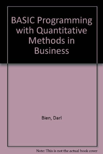 Cook, Gregory A. BASIC Programming with Quantitative Methods in Business