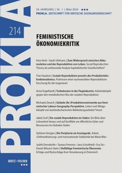 PROKLA Feministische Ökonomiekritik: PROKLA 214 / 54. Jg., Heft 1, März 2024 (PROKLA. Zeitschrift für kritische Sozialwissenschaft)