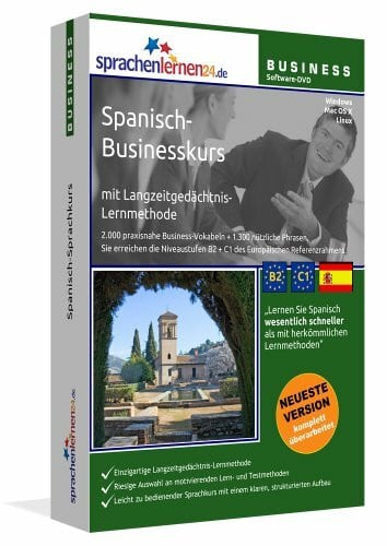 Sprachenlernen24 Sprachenlernen24.de Spanisch-Businesskurs Software: DVD-ROM für Windows/Linux/Mac OS X. Integrierte Sprachausgabe mit über 3300 Audio-Vokabeln und ... Redewendungen. Für Windows/Linux/Mac OS X.