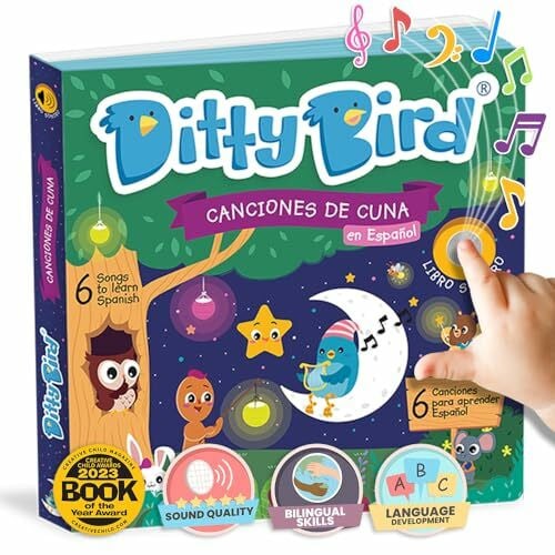 Ditty Bird Ditty Bird | Spanish Bedtime Songs | Interactive Musical Sound Book for toddlers 1- 3 | Bilingual Libro sonoro en español Pin Pon