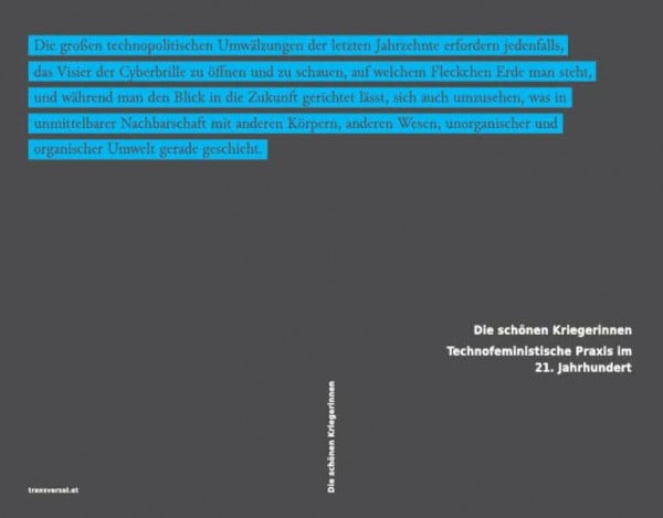 Sollfrank, Cornelia Die schönen Kriegerinnen: Technofeministische Praxis im 21. Jahrhundert