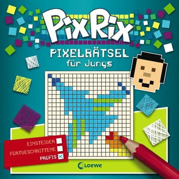 Loewe Lernen und Rätseln Pix Rix: Pixelrätsel für Jungs: Rätselbuch für Profis ab 8 Jahre