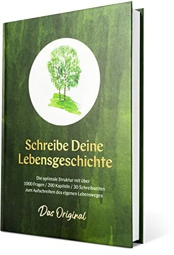 jbriels Schreibe Deine Lebensgeschichte – Das Original (GRÜN) | DIY Biografie-Buch mit über 1000 Fragen & 200 Kapiteln zum Aufschreiben der eigenen Erinnerungen & Memoiren/Schönes Geschenk-Buch
