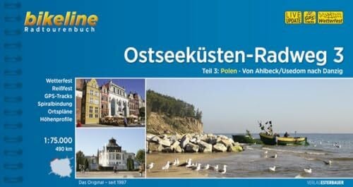 Esterbauer Verlag Bikeline: Ostseeküsten-Radweg, Teil 3: Polen. Von Ahlbeck/Usedom nach Danzig. 1:75 000, wetterfest/reißfest