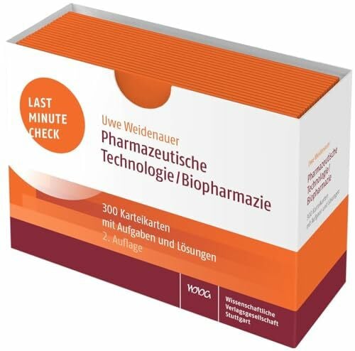 Weidenauer, Uwe Last Minute Check - Pharmazeutische Technologie/Biopharmazie: 300 Karteikarten mit Aufgaben und Lösungen / 2. StEx Pharmazie