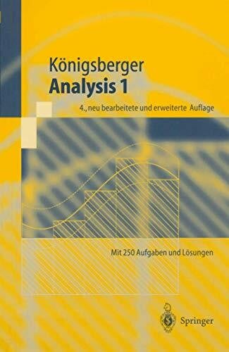 K. Nigsberger, Konrad Analysis 1 (Springer-Lehrbuch) (German Edition)
