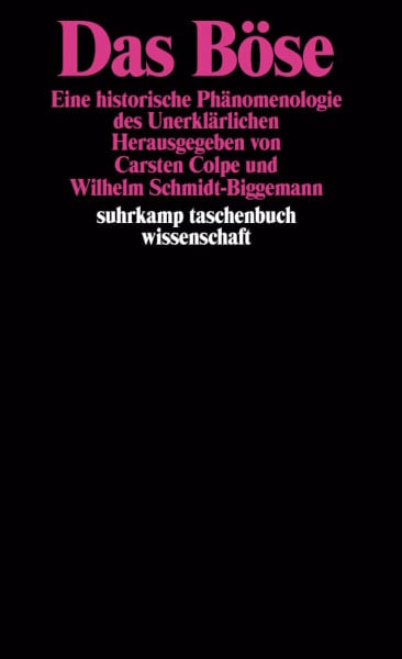 Wilhelm Schmidt-Biggemann Das Böse. Eine historische Phänomenologie des Unerklärlichen: Eine historische Phänomenologie des Unerklärlichen. Herausgegeben von Carsten Colpe und ... (suhrkamp taschenbuch wissenschaft)