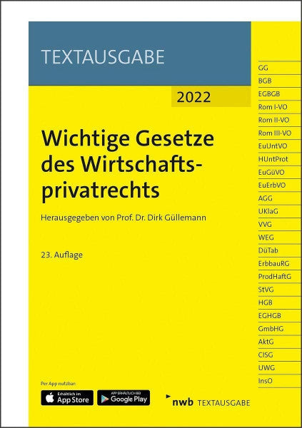 Güllemann, Dirk Wichtige Gesetze des Wirtschaftsprivatrechts (Textausgabe)