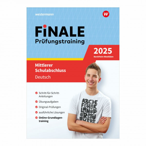 Wolff, Martina FiNALE - Prüfungstraining Mittlerer Schulabschluss Nordrhein-Westfalen: Deutsch 2025 Arbeitsbuch mit Lösungsheft