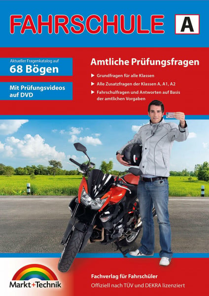 Markt+Technik Verlag GmbH Führerschein Fragebogen Klasse A, A1, A2 - Motorrad Theorieprüfung original amtlicher Fragenkatalog auf 70 Bögen