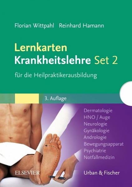 Wittpahl, Florian Lernkarten Krankheitslehre Set 2 für die Heilpraktikerausbildung: Dermatologie, HNO, Auge, Neurologie, Gynäkologie, Andrologie, Bewegungsapparat, Psychiatrie, Notfallmedizin