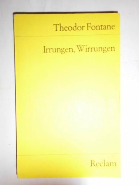 Fontane, Theodor Irrungen Wirrungen (Reclams Universal-Bibliothek)
