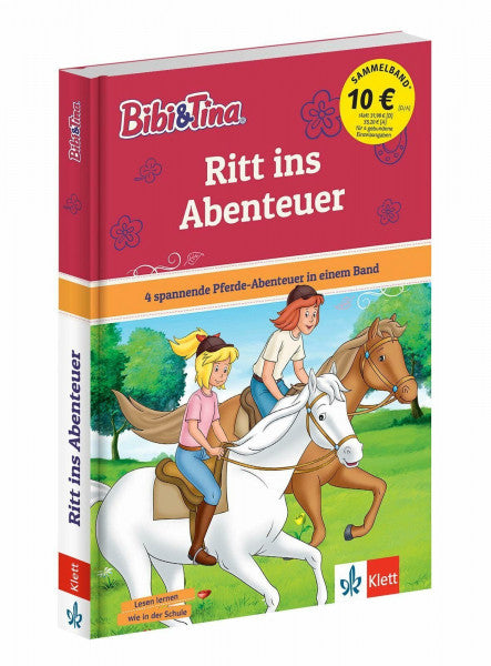 Klett Lerntraining Bibi & Tina: Ritt ins Abenteuer. 4 spannende Pferde-Abenteuer in einem Band mit Hufeisen-Quiz, ab 6 Jahren (Bibi und Tina)