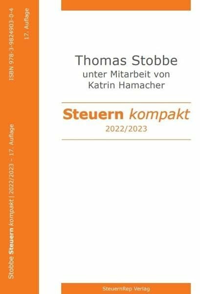 Professor Dr. Stobbe, Thomas Steuern kompakt 2022/2023