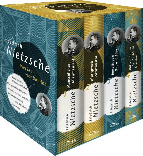 Nietzsche, Friedrich Friedrich Nietzsche, Werke in vier Bänden (Menschliches, Allzu Menschliches - Also sprach Zarathustra - Jenseits von Gut und Böse - Götzendämmerung/Der Antichrist/Ecce Homo) (4 Bände im Schuber)