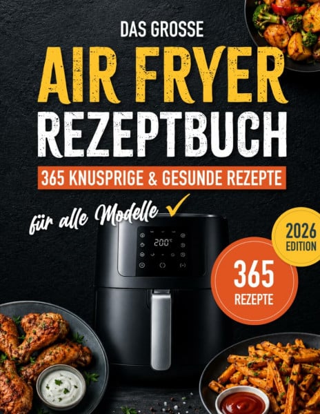 Cookforfun Das XXL Heissluftfritteuse Rezeptbuch: 365 leckere und gesunde Airfryer Rezepte für das ganze Jahr | Das große Heißluftfritteuse Kochbuch, mit Nährwertangaben & Tipps - Inkl. Low Carb und Partysnack