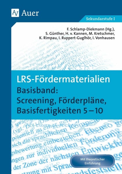 Schlamp-Diekmann, Franziska LRS-Fördermaterialien 1: Basisband: Screening, Förderpläne, Basisfertigkeiten 5-10 (5. bis 10. Klasse) (Auer LRS-Programm)