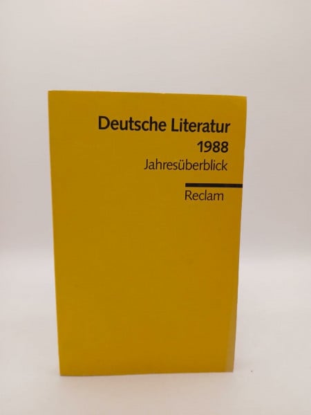 Wittstock, Uwe Deutsche Literatur 1988: Jahresüberblick (Reclams Universal-Bibliothek)