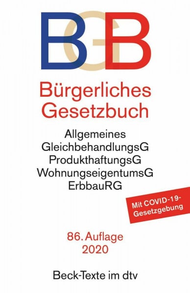 Köhler, Helmut Bürgerliches Gesetzbuch: mit Allgemeinem Gleichbehandlungsgesetz, Produkthaftungsgesetz, Unterlassungsklagengesetz, Wohnungseigentumsgesetz, ... und Erbbaurechtsgesetz (Beck-Texte im dtv)