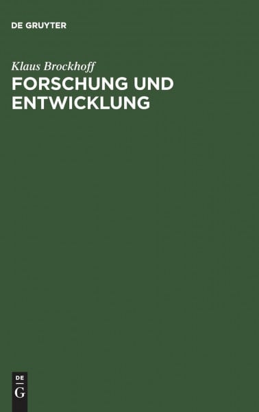 Brockhoff, Klaus Forschung und Entwicklung: Planung und Kontrolle