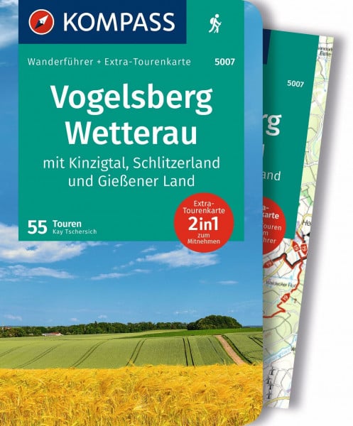 Tschersich, Kay KOMPASS Wanderführer Vogelsberg-Wetterau, 55 Touren mit Extra-Tourenkarte: GPS-Daten zum Download