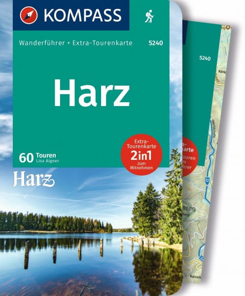 Aigner, Lisa KOMPASS Wanderführer Harz, 60 Touren mit Extra-Tourenkarte: GPS-Daten zum Download