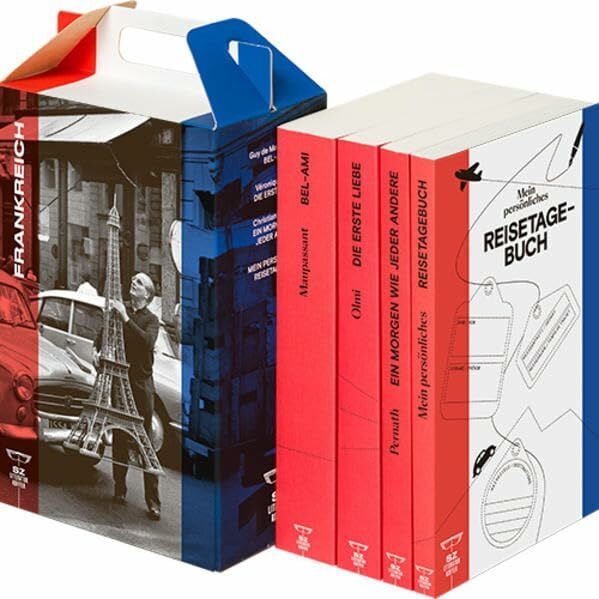 Peter, Graf SZ Literaturkoffer Frankreich | Bücher Set | Literatur-Sammlung mit Olmi, Maupassant und Pernath | 4 Taschenbücher: Bel-Ami, Guy de Maupassant; Die ... Pernath; Reisetagebuch. Im TB Format