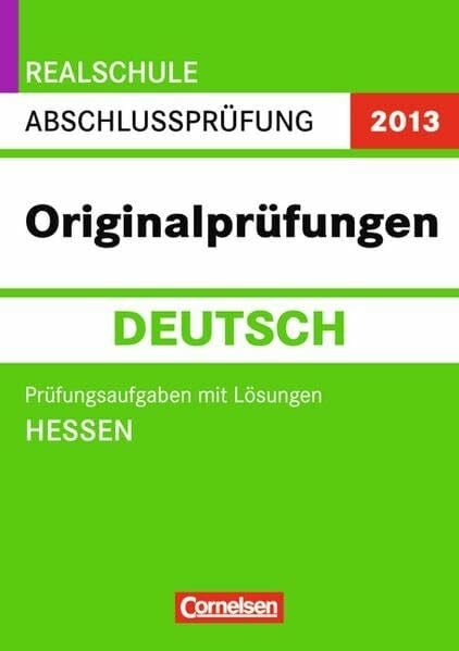Althoff, Christiane AbschlussprÃ¼fung Deutsch: OriginalprÃ¼fungen. Hessen - Realschule 2012. 10. Schuljahr. PrÃ¼fungsaufgaben mit LÃ¶sungen - Zweitliebe by Studibuch