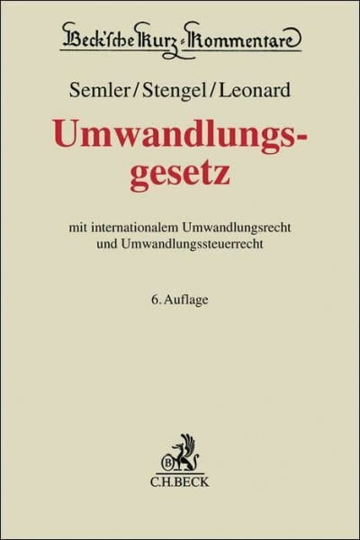 BÃ¤rwaldt, Roman Umwandlungsgesetz. UmwG: mit internationalem Umwandlungsrecht und Umwandlungssteuerrecht (Beck'sche Kurz - Kommentare) - Zweitliebe by Studibuch